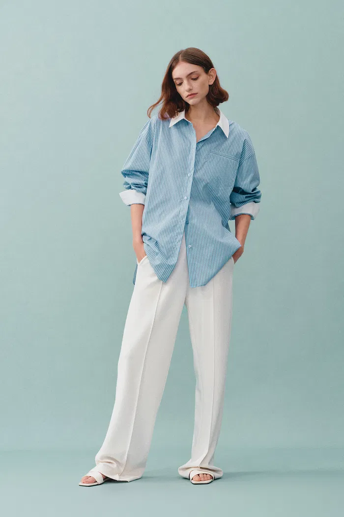 Domi White Buttoned Straight Leg Sweatpants - Image 8