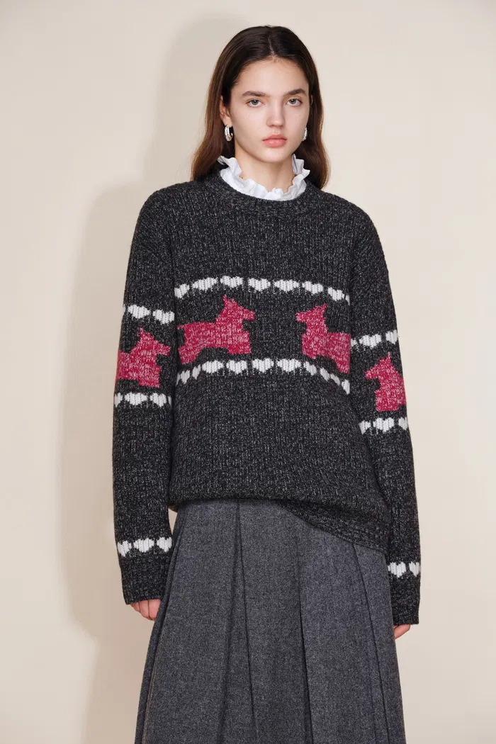 Donna Pony Wool Rib Sweater in Coarse-Spun Merino Wool Knit - Image 3