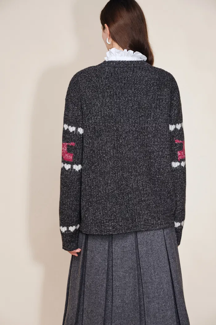 Donna Pony Wool Rib Sweater in Coarse-Spun Merino Wool Knit - Image 4