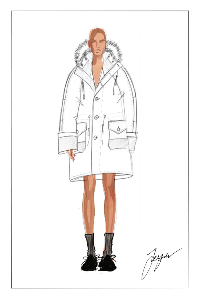 Doris Detachable Quilted Lining Fur Collar Parka in Lightweight Blend - Image 9