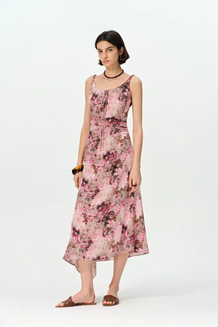 Doris Floral Slip Dress in 22MM Mulberry Silk - Image 5