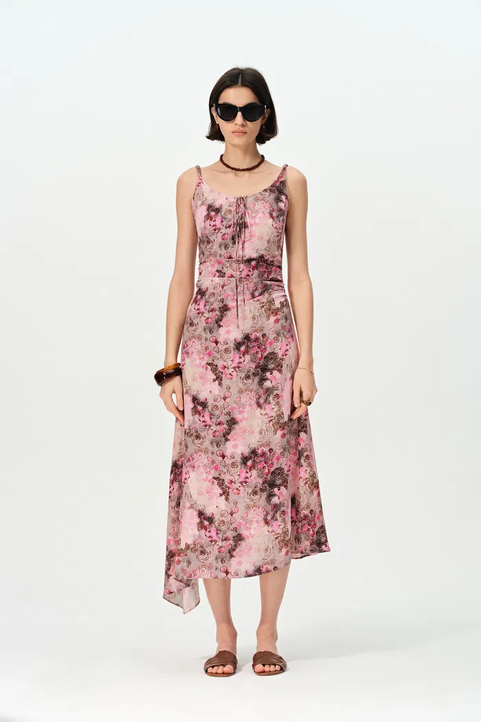 Doris Floral Slip Dress in 22MM Mulberry Silk - Image 6