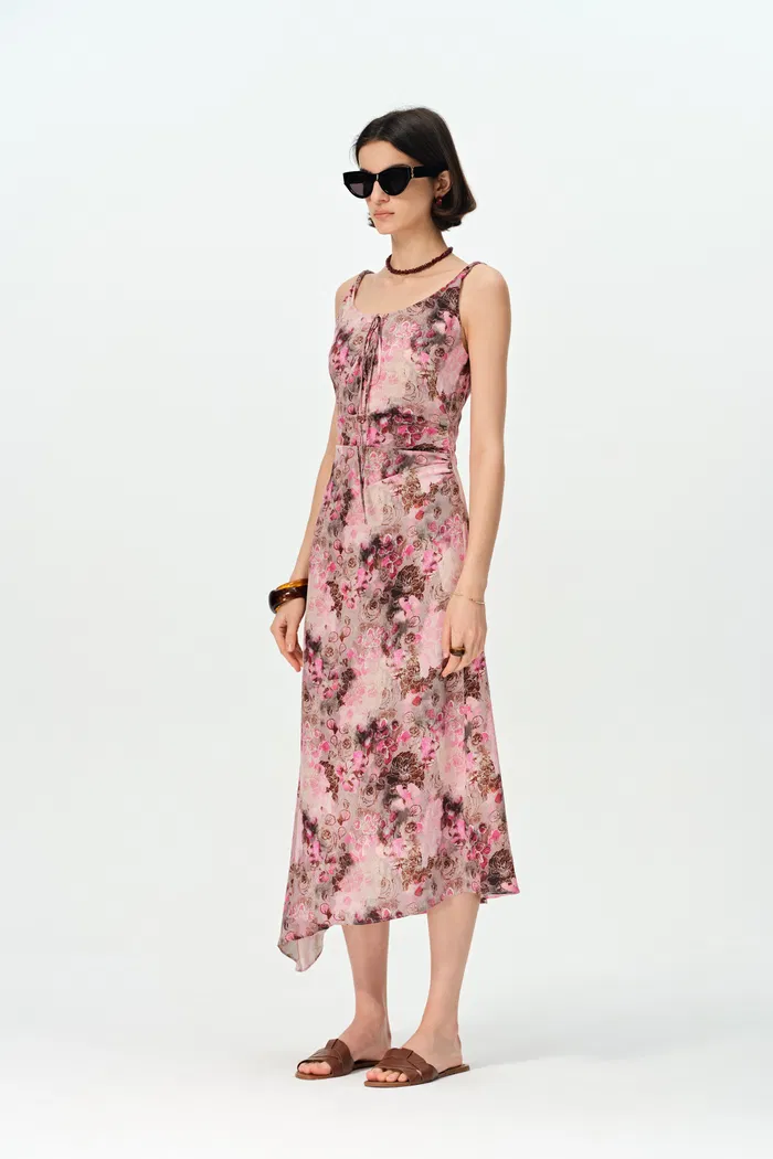 Doris Floral Slip Dress in 22MM Mulberry Silk - Image 8