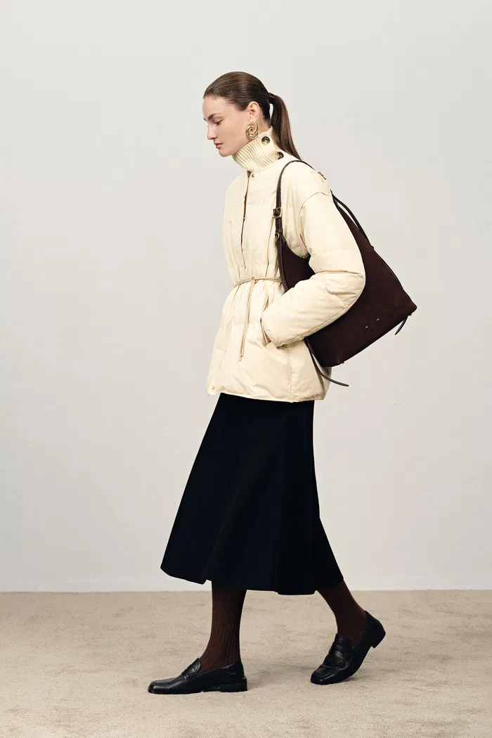 Dove Stand Collar Quilted Down Jacket in High-Density Down-Proof - Image 4