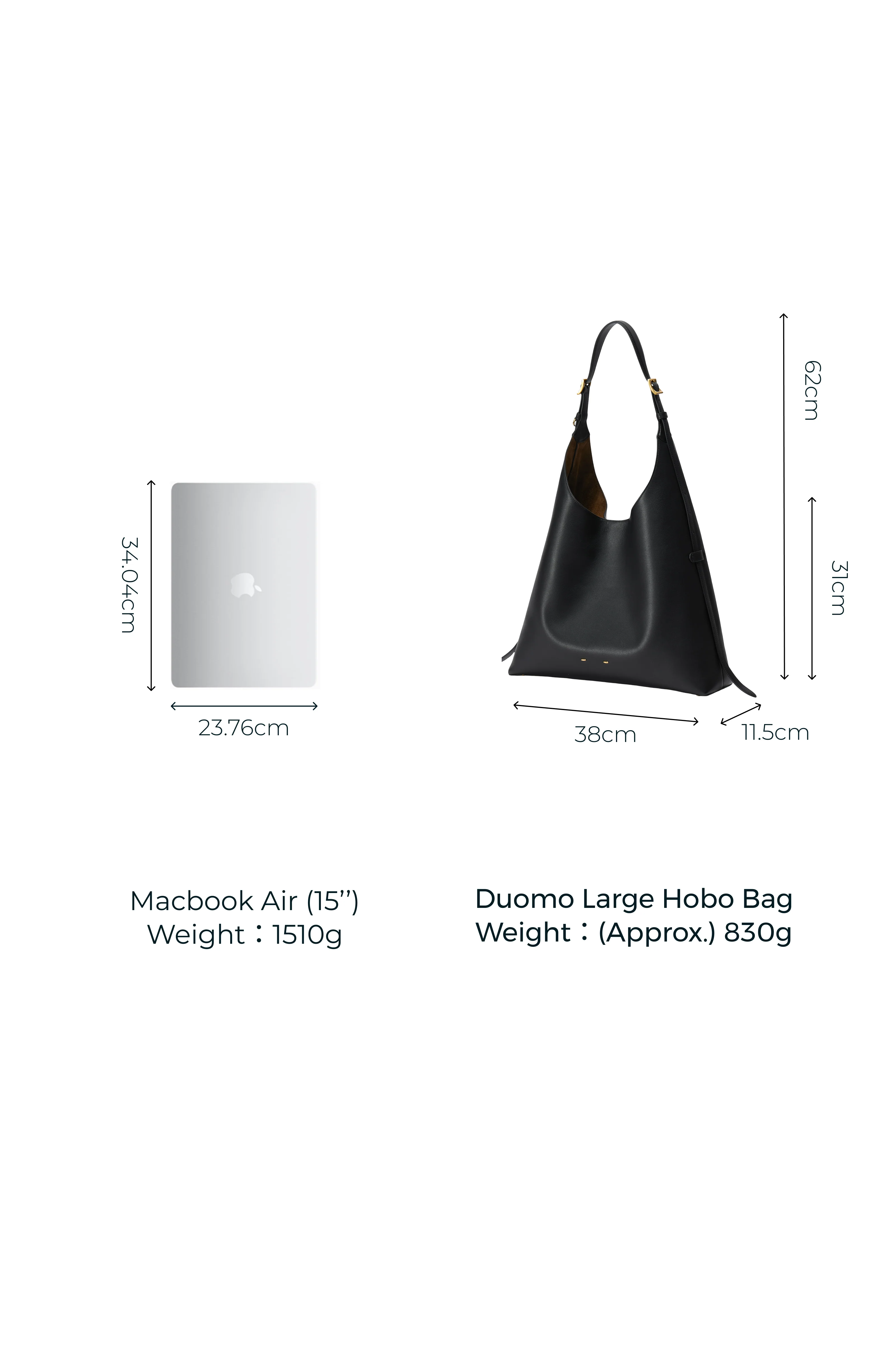 Duomo Hobo Bag Large in Nappa Leather - Image 7