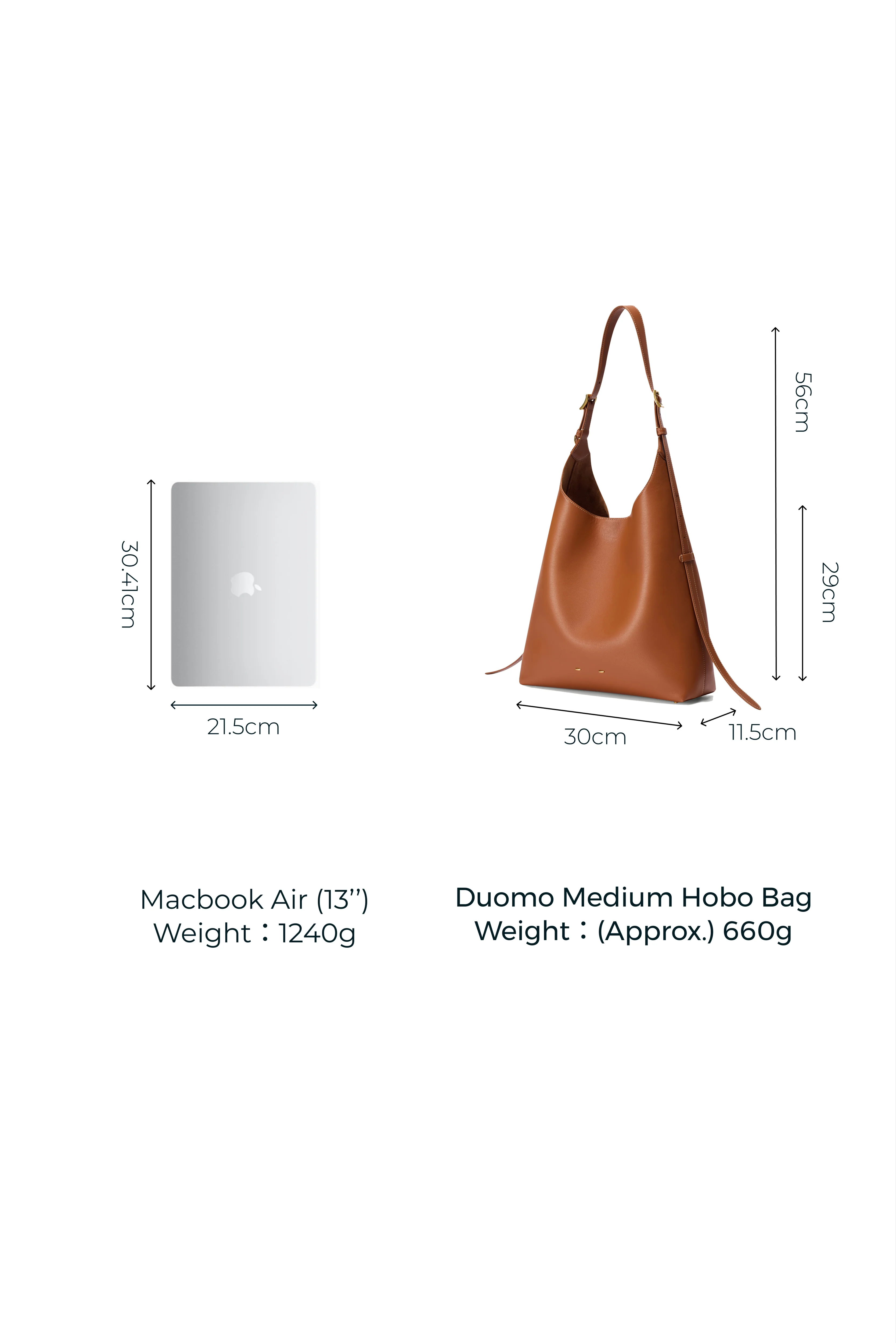 Duomo Hobo Bag Medium in Nappa Leather - Image 8