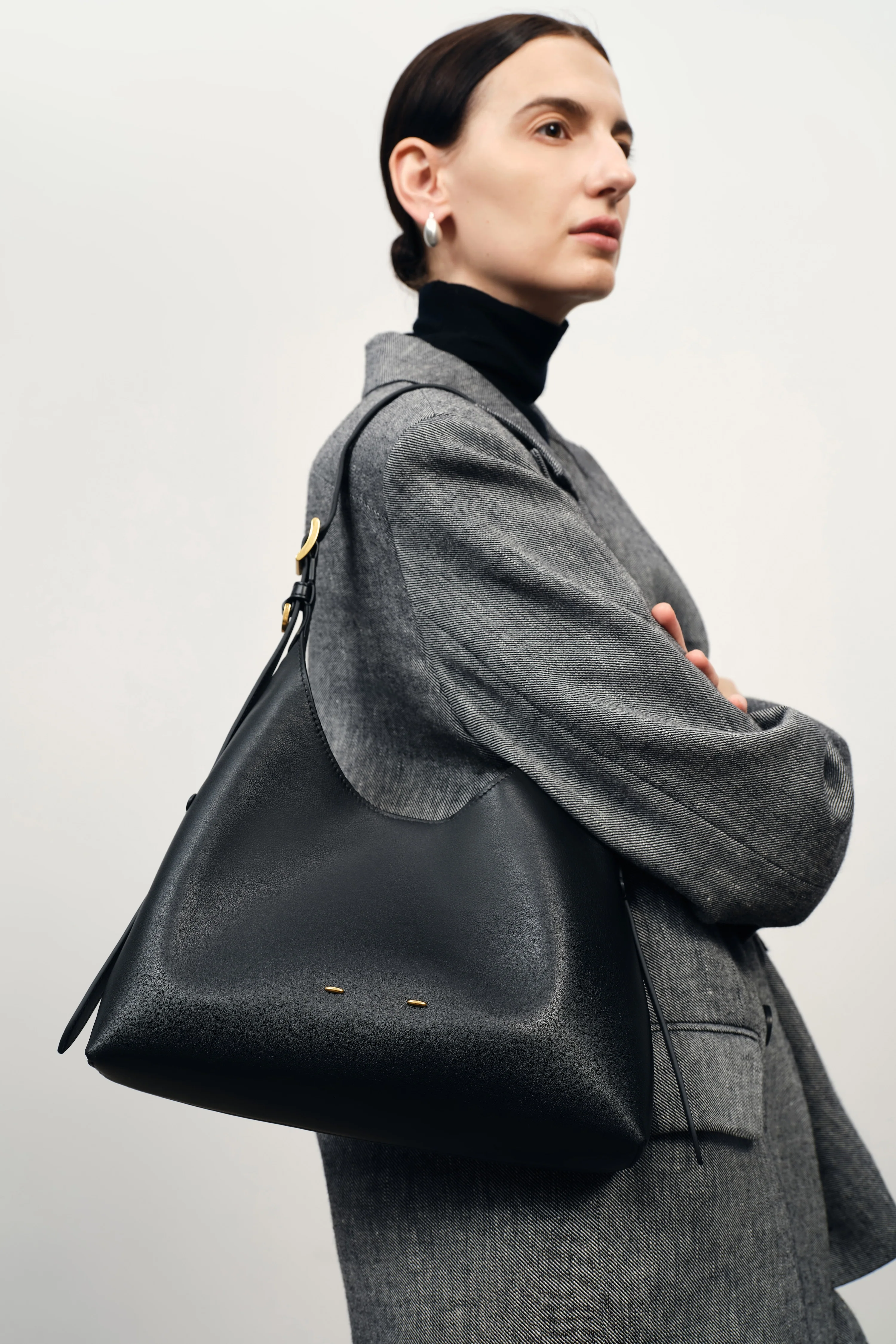 Duomo Small Hobo Bag in Nappa Leather - Image 3