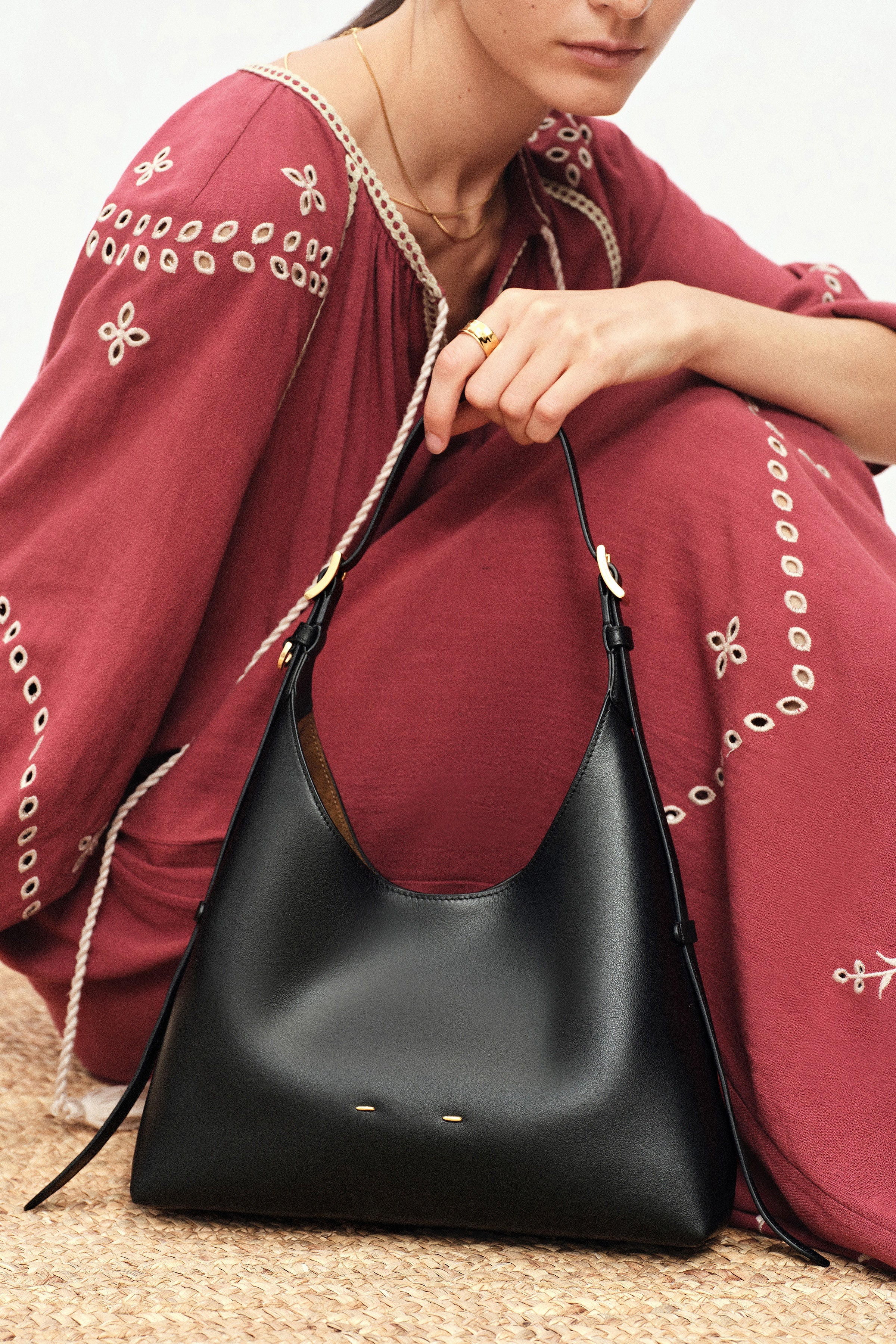 Duomo Small Hobo Bag in Nappa Leather - Image 8