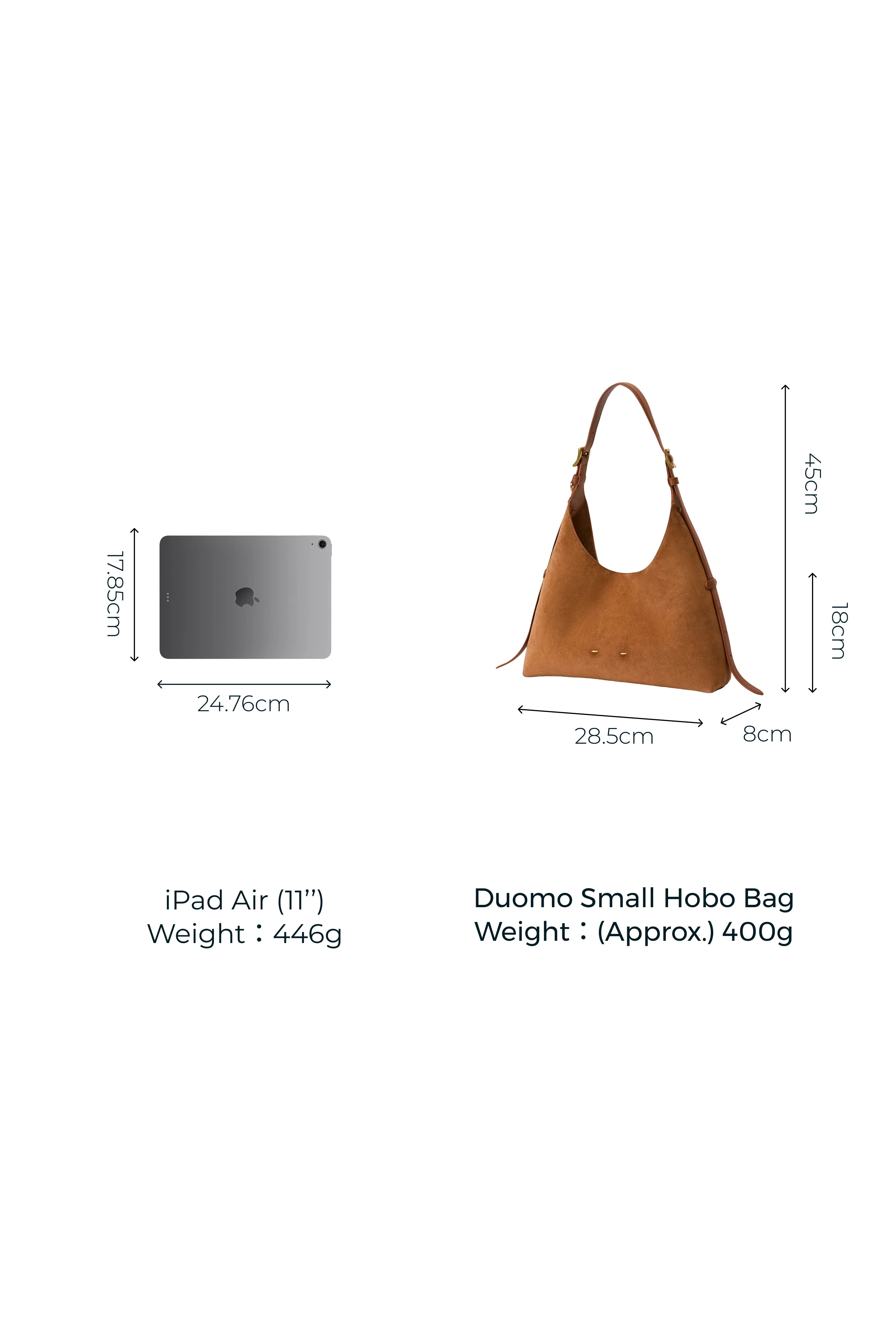 Duomo Small Hobo Bag in Suede - Image 12