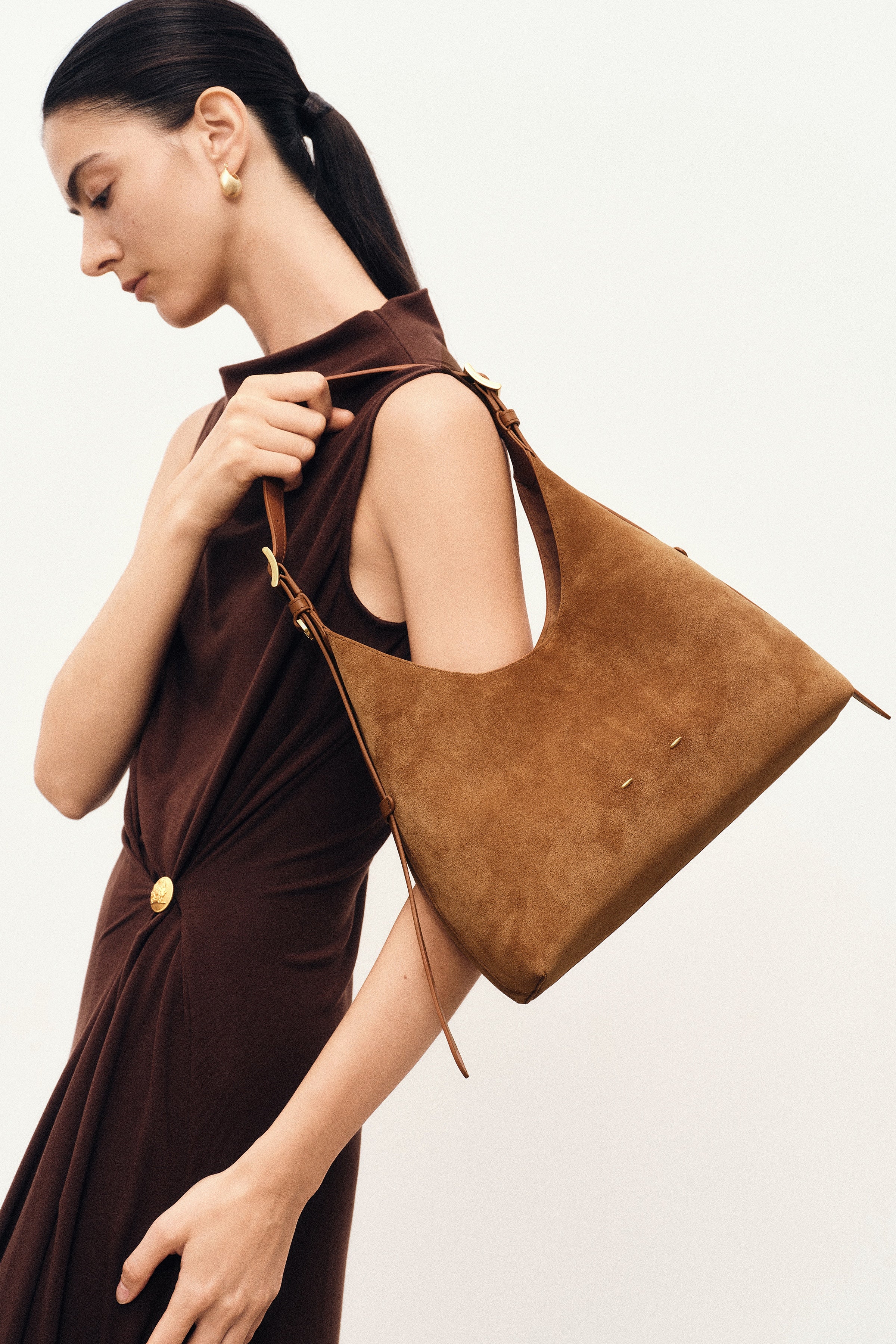 Duomo Small Hobo Bag in Suede - Image 7