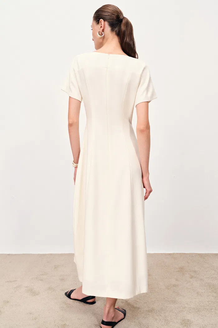Ebba Boat Neck Dress in Merino Wool Blend - Image 2