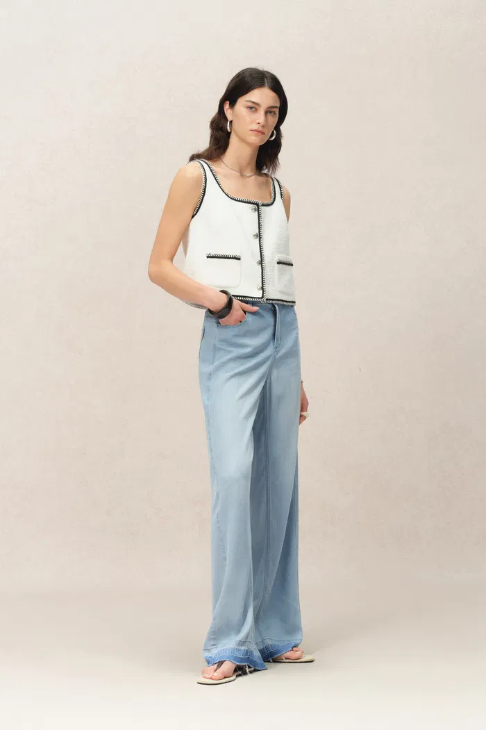 Echo Wide Leg Jeans in Tencel Acetate Denim - Image 4