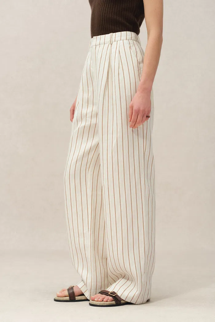 Eden Striped Suit Pants in Linen - Image 6