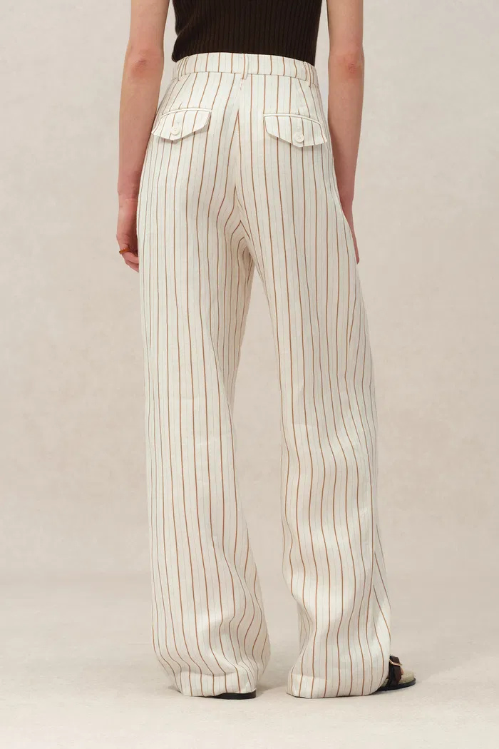 Eden Striped Suit Pants in Linen - Image 7