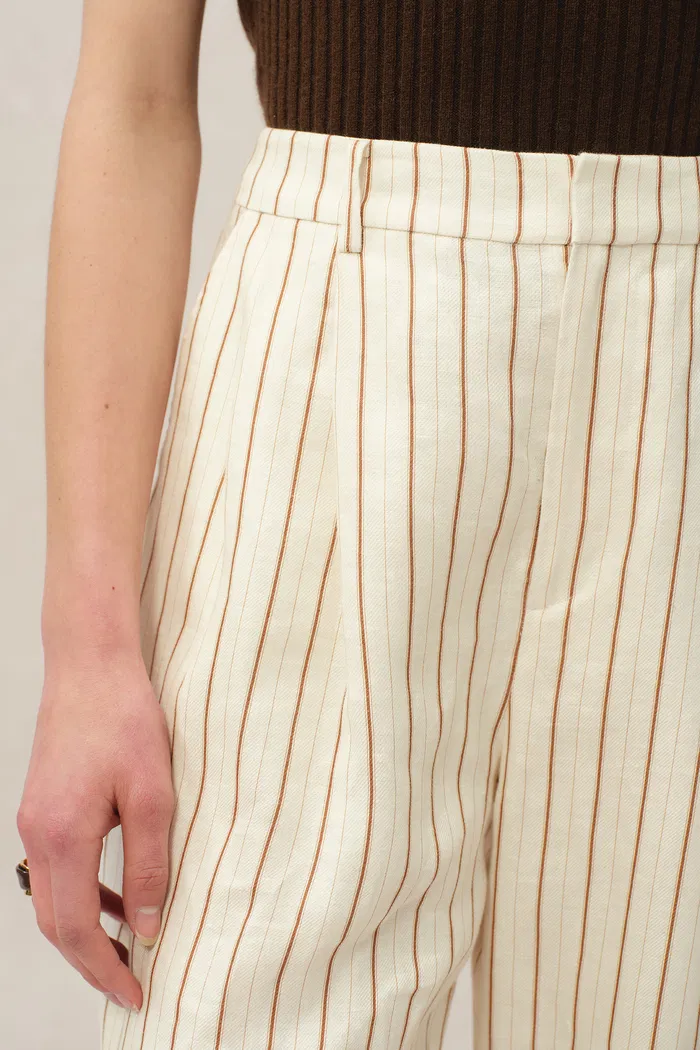 Eden Striped Suit Pants in Linen - Image 8