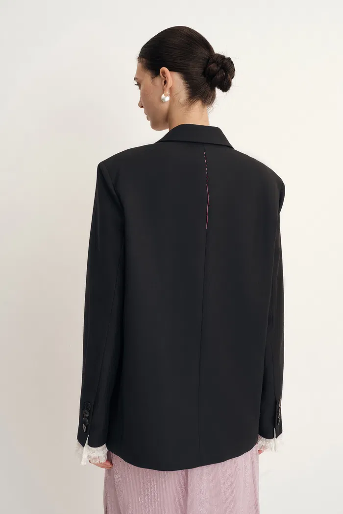 Eleanor Lace Cuff Blazer in Ultrafine Australian Wool - Image 6