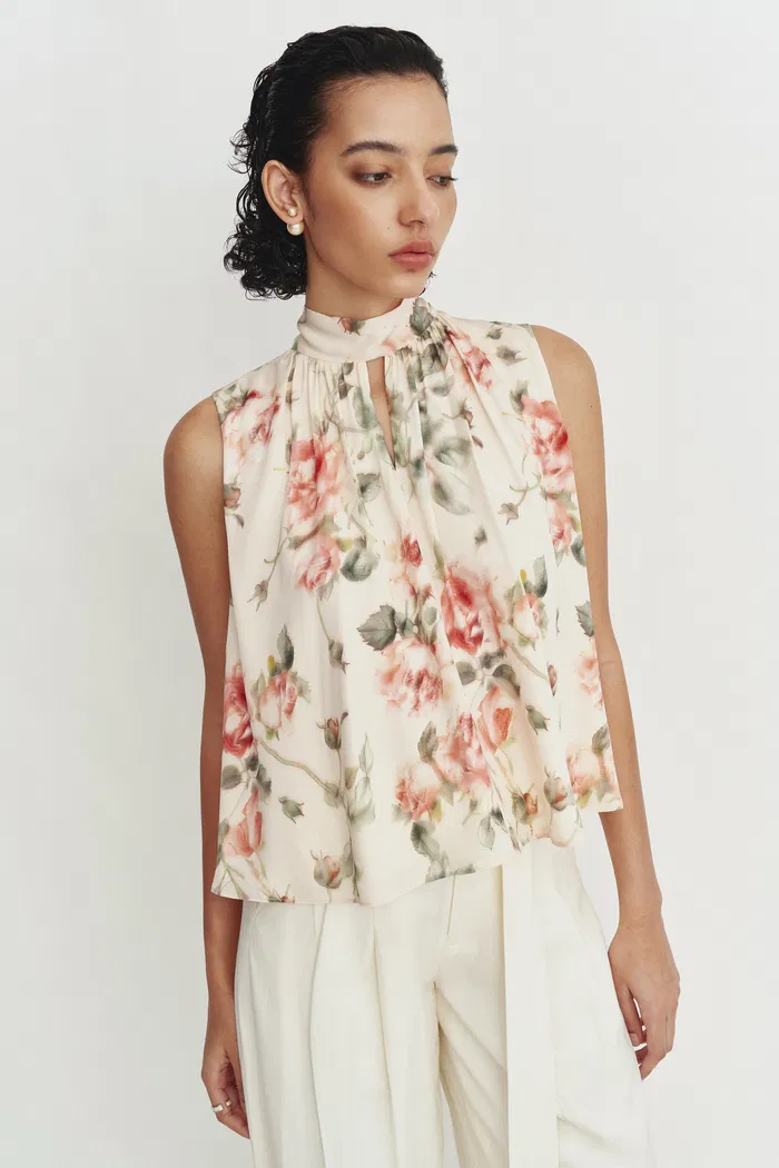 Eli Sleeveless Rosie Sleeveless Top in Mulberry Silk Satin - Image 8