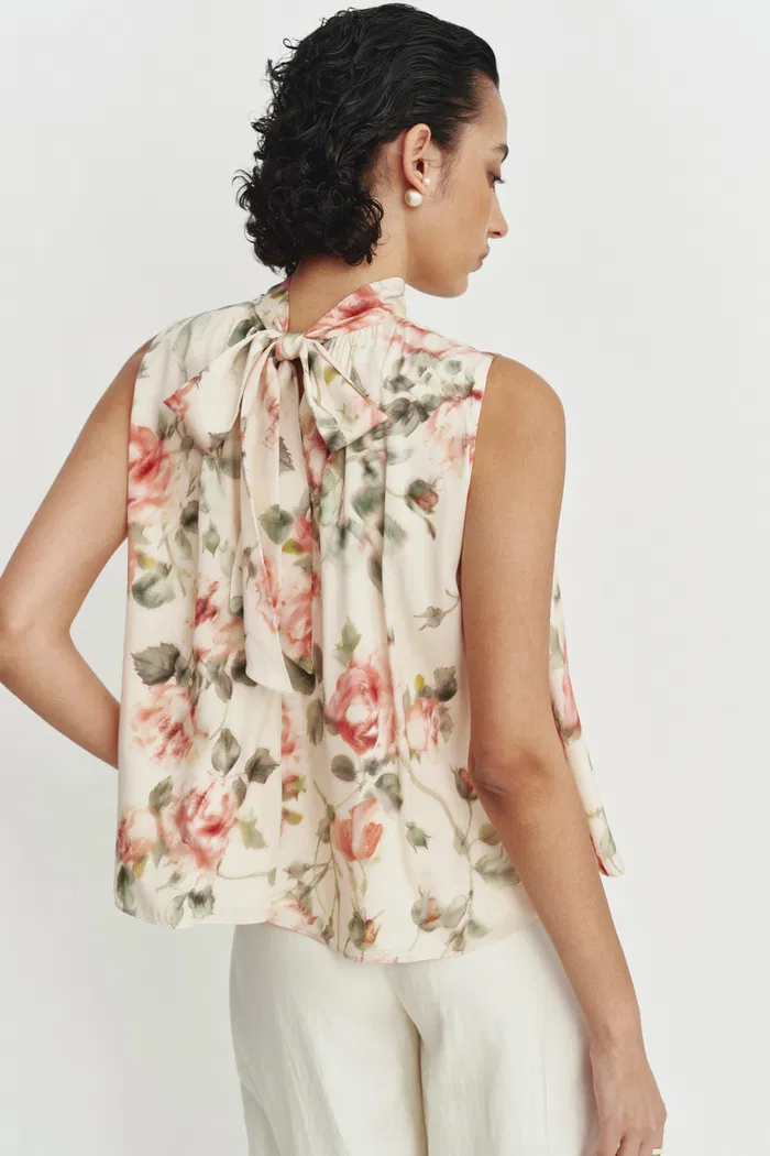 Eli Sleeveless Rosie Sleeveless Top in Mulberry Silk Satin - Image 9