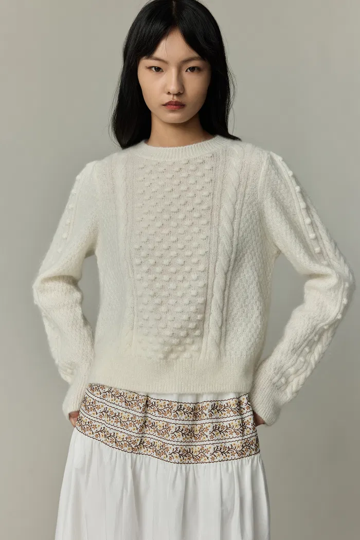 Eliza Cable Sweater in Mohair Knit - Image 5