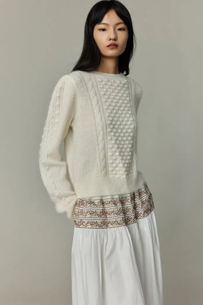 Eliza Cable Sweater in Mohair Knit - Image 6