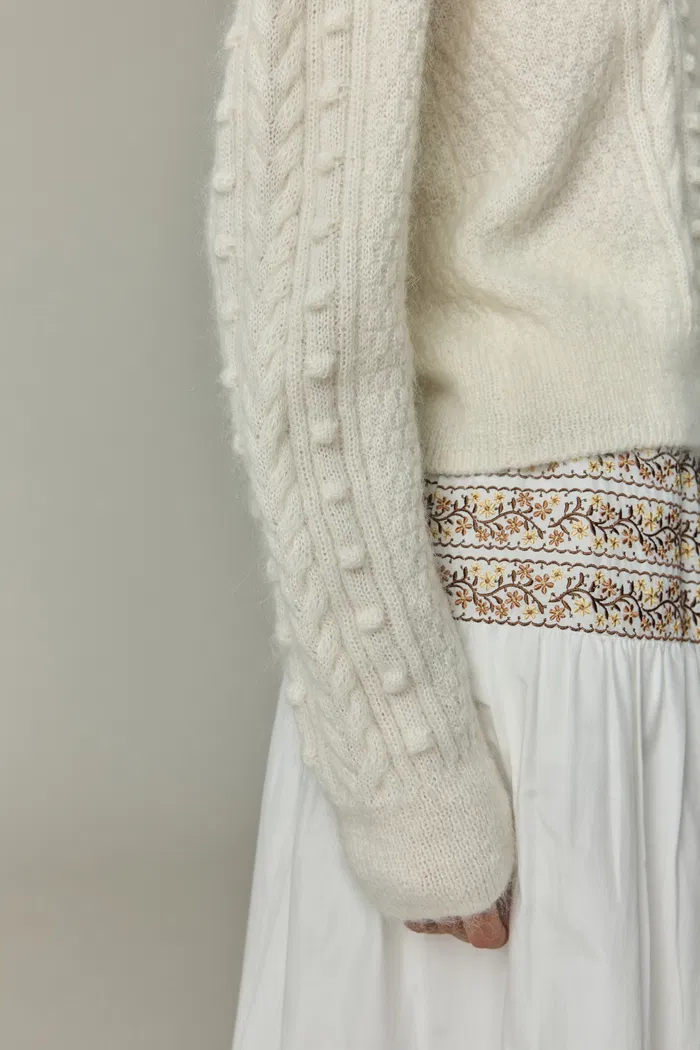 Eliza Cable Sweater in Mohair Knit - Image 8