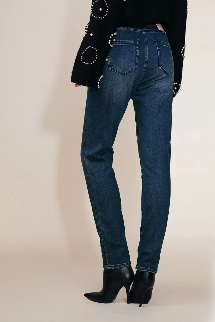 Eliza Stretchy Slim Fit Jeans in Fleece-Lined Denim - Image 5