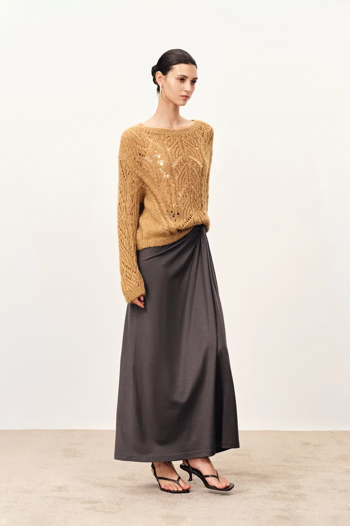 Ella Hand Work BaroqueSweater in Alpaca Sequin Yarn - Image 4