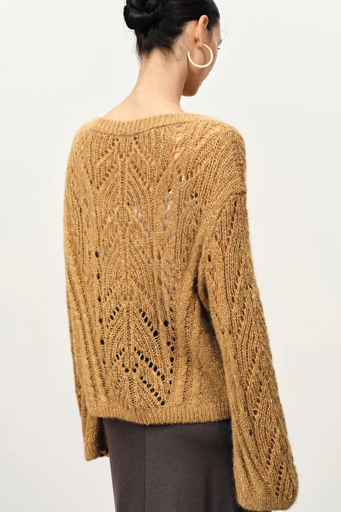 Ella Hand Work BaroqueSweater in Alpaca Sequin Yarn - Image 6