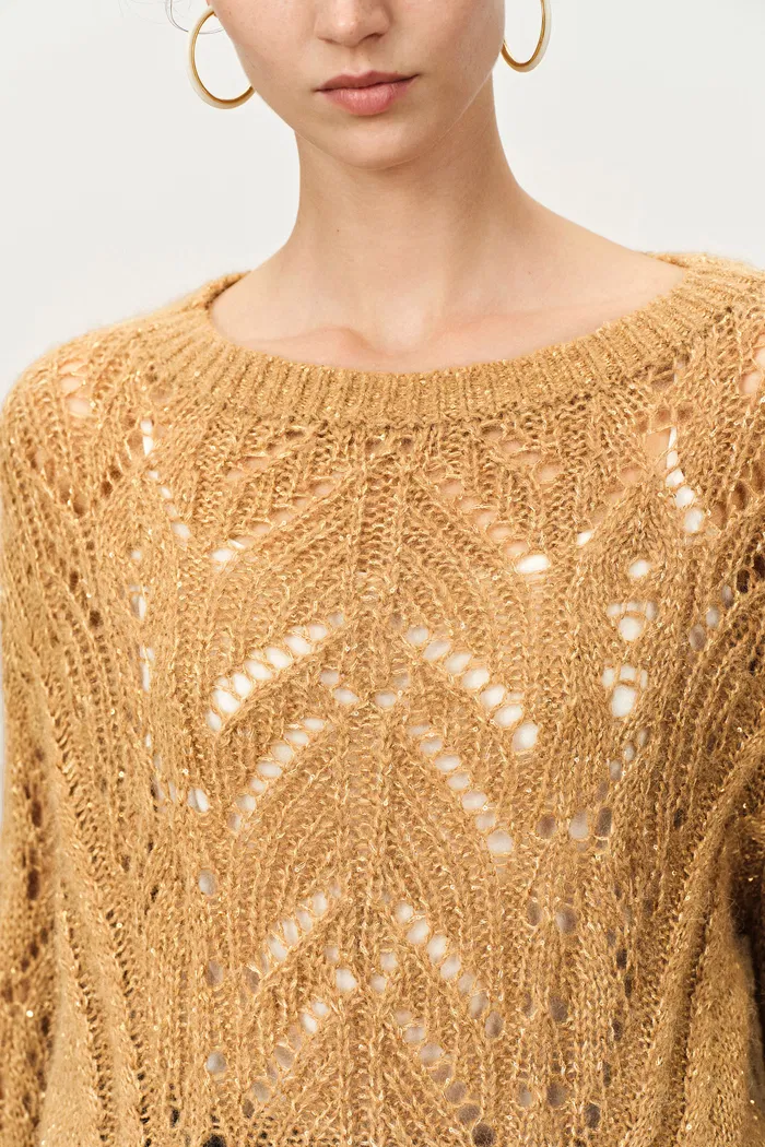 Ella Hand Work BaroqueSweater in Alpaca Sequin Yarn - Image 7