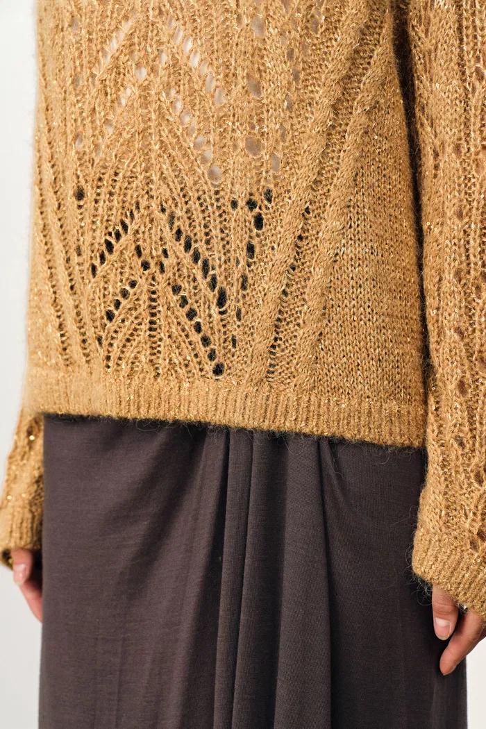 Ella Hand Work BaroqueSweater in Alpaca Sequin Yarn - Image 8