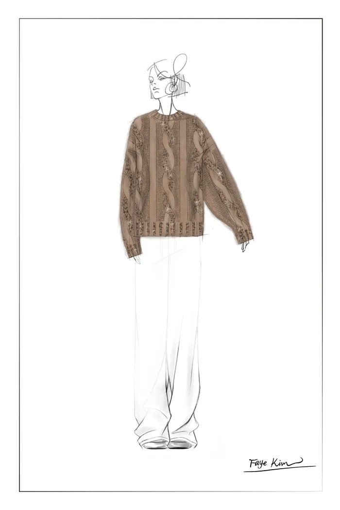 Ella Hand Work BaroqueSweater in Alpaca Sequin Yarn - Image 9