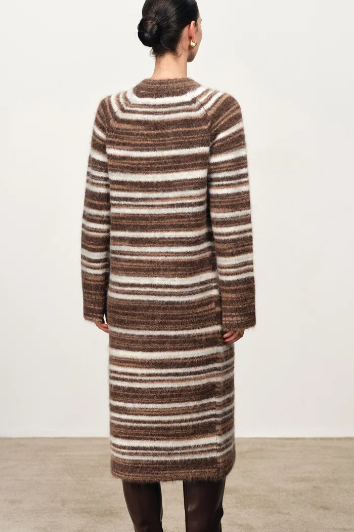 Ella Striped Wool Dress in Baby Alpaca Blend - Image 2
