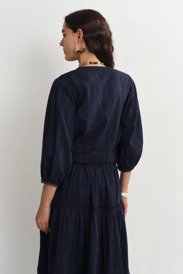 Elli Embroidery Puff Sleeve Blouse Top in Cotton - Image 5