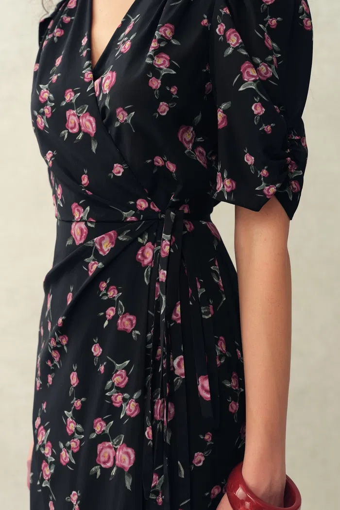 Elodie Rose Dress in Stretchy Silk Crepe de Chine - Image 5