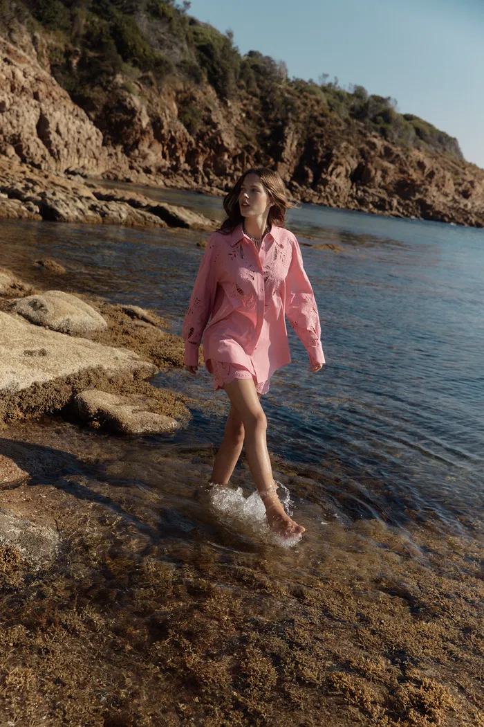 Éloïse Eyelet Shirt and Shorts Set in Pima Cotton Poplin - Image 2