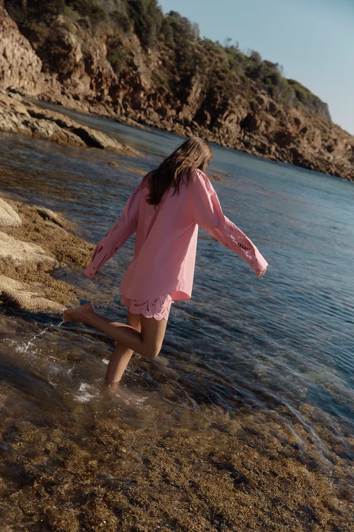 Éloïse Eyelet Shirt and Shorts Set in Pima Cotton Poplin - Image 3