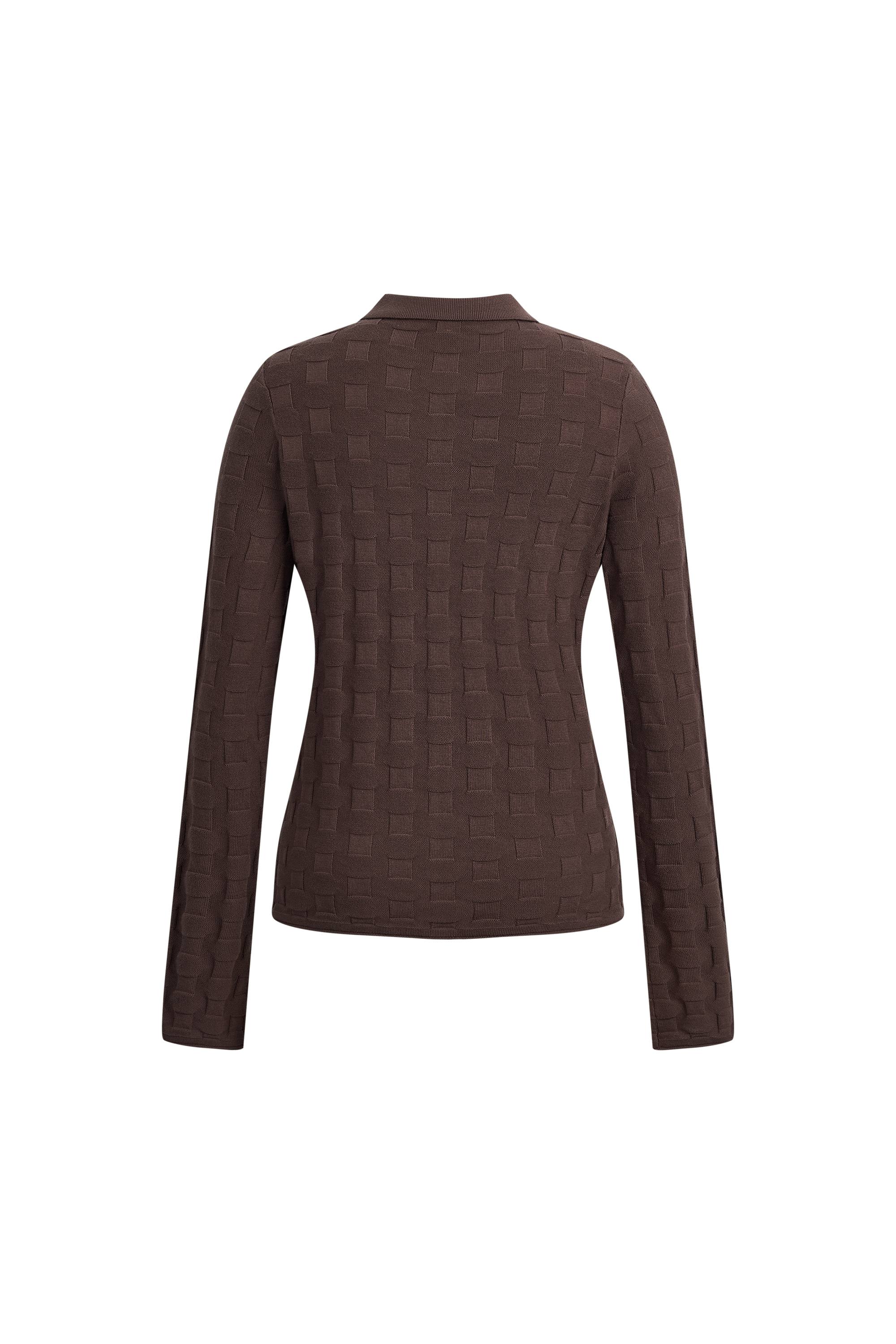 Elowen Plaid Textured Cardigan in Cotton Blend Knit - Image 7