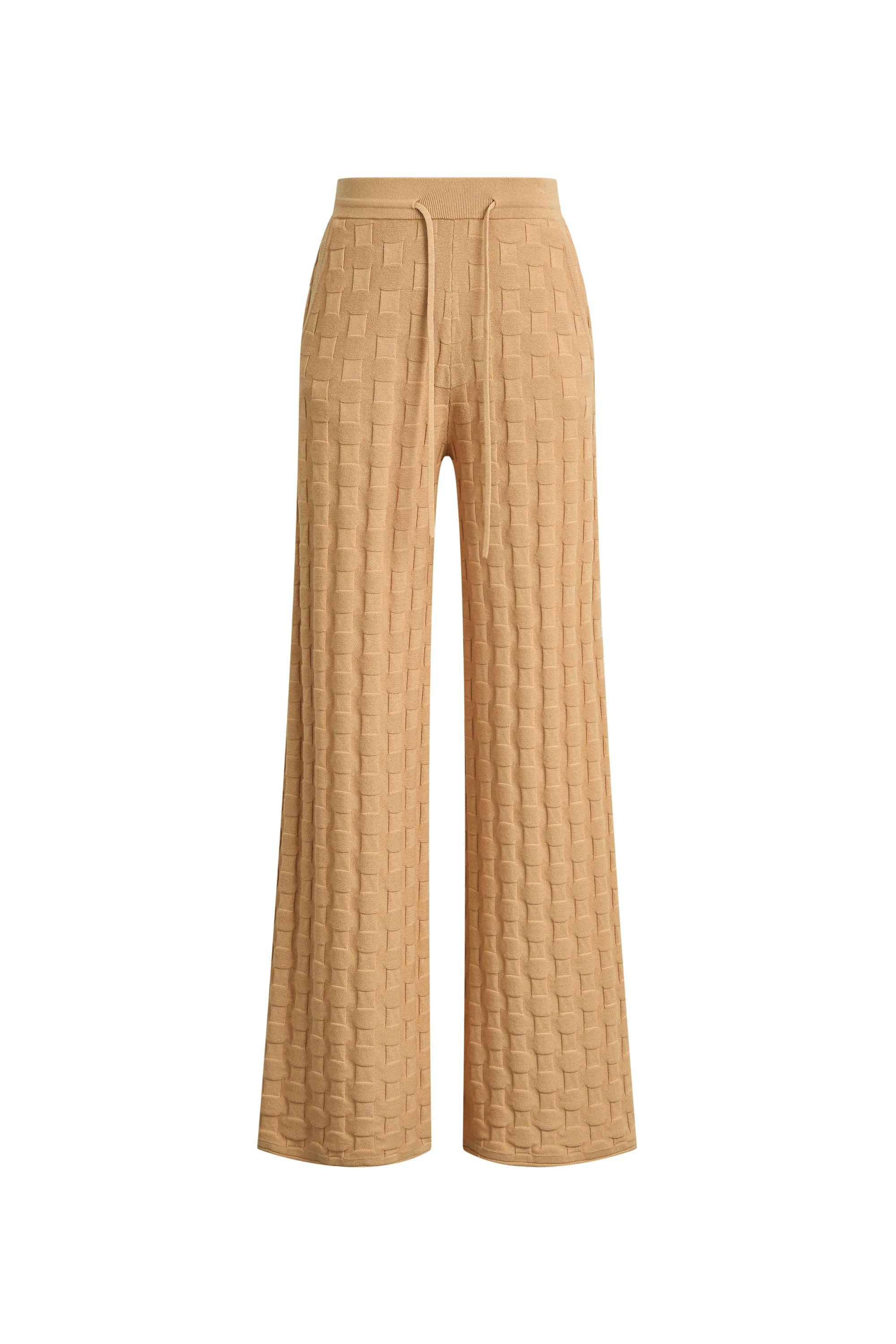 Elowen Textured Wide Leg Pants in Cotton Blend Knit - Image 6