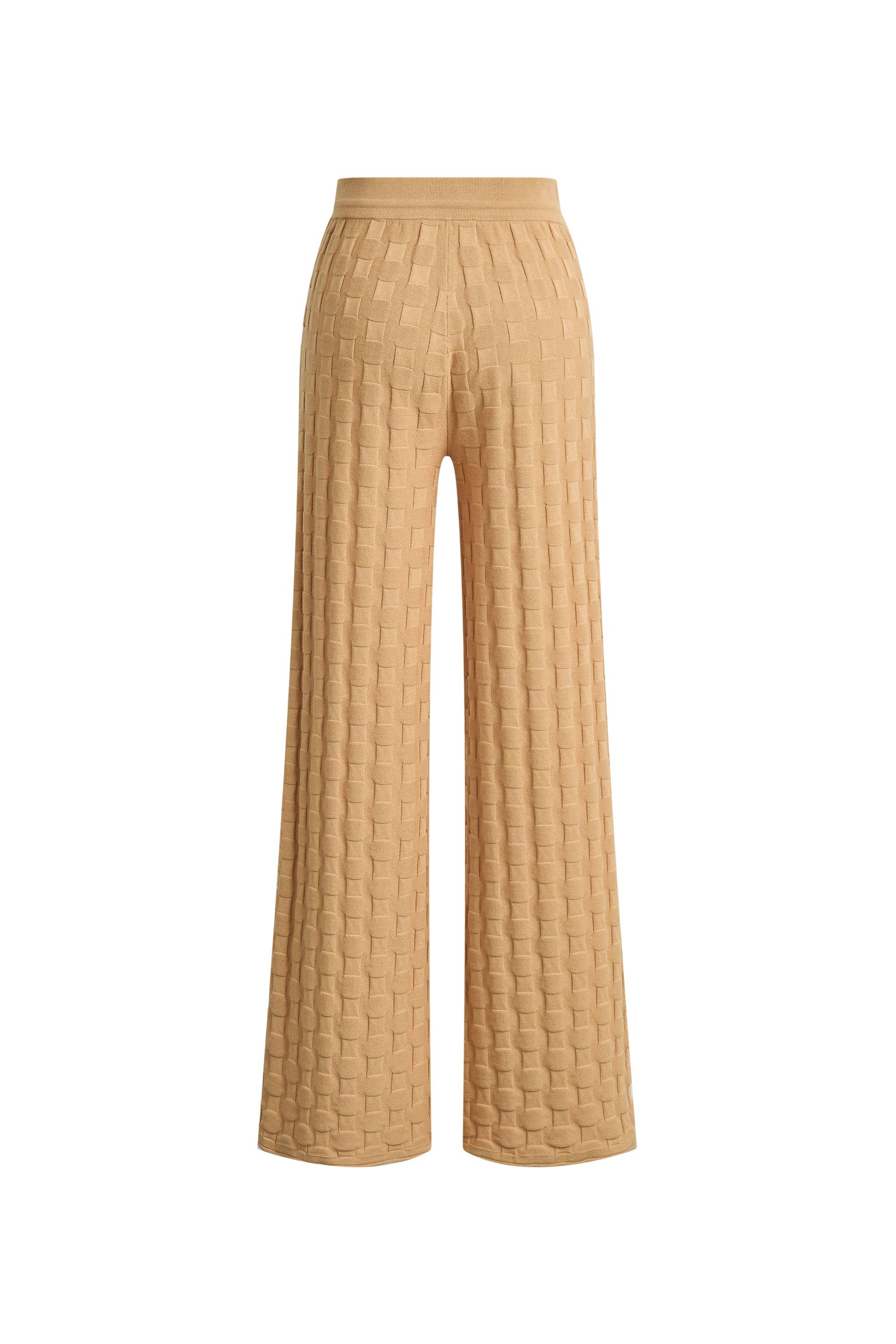 Elowen Textured Wide Leg Pants in Cotton Blend Knit - Image 7
