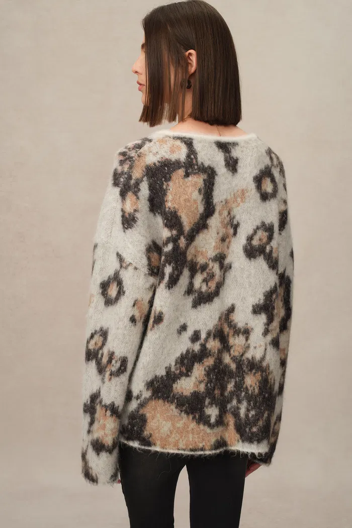 Elsie Leopard Print Sweater in Baby Alpaca Blend Knit - Image 6