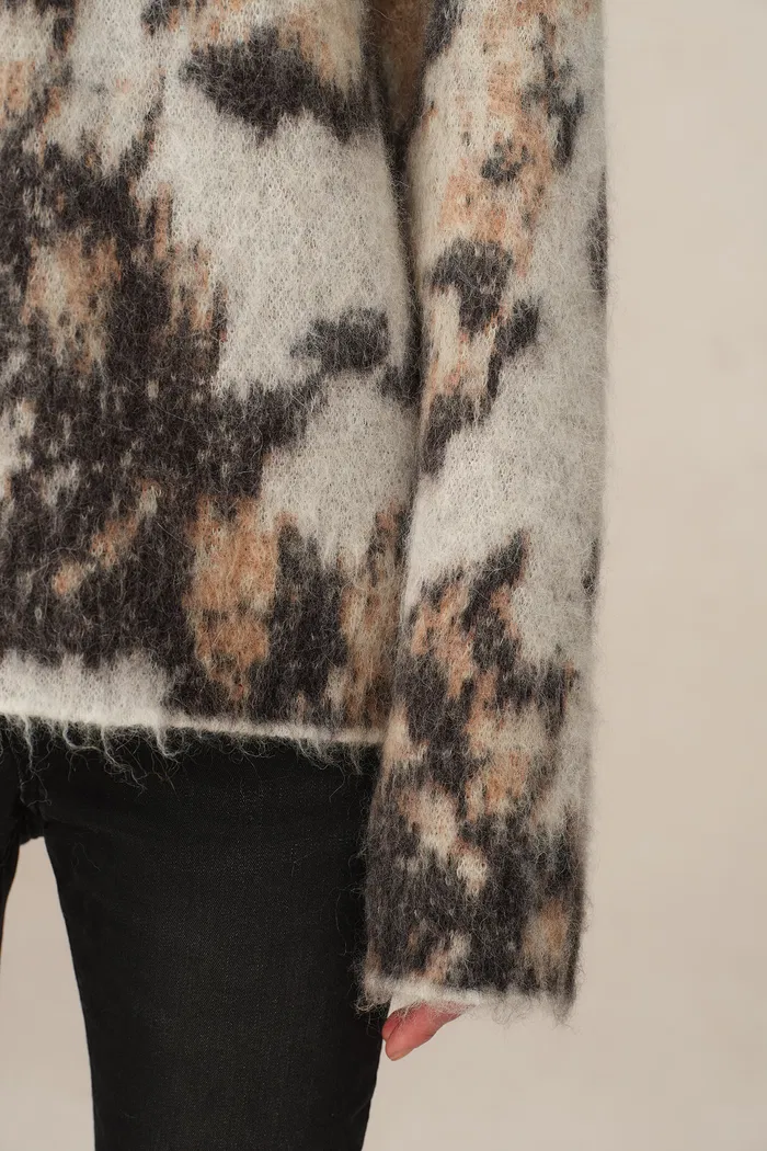 Elsie Leopard Print Sweater in Baby Alpaca Blend Knit - Image 8