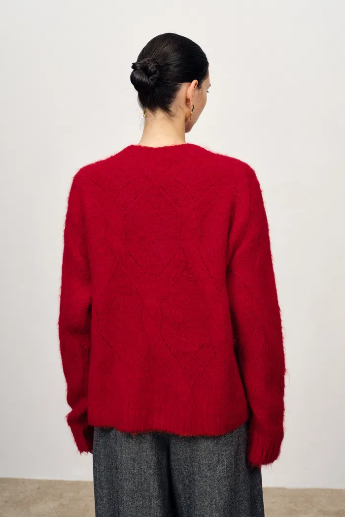 Ember Chunky Sweater in Alpaca Wool Blend Cable Knit - Image 5