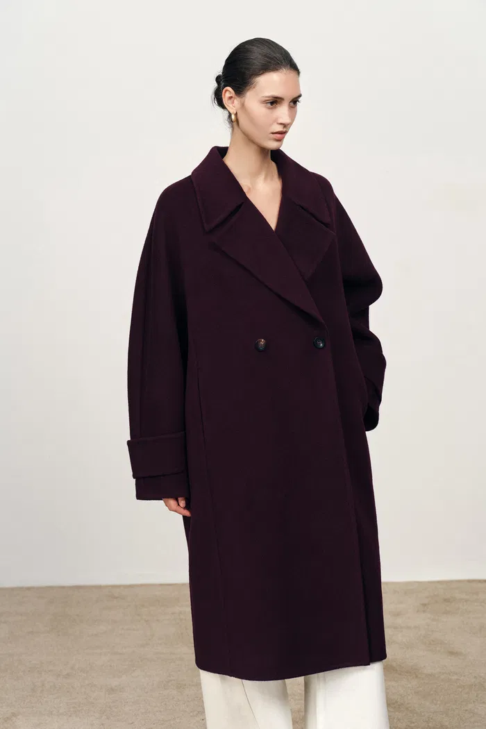 Emma Double Faced Cocoon Coat in Merino Wool - Image 2