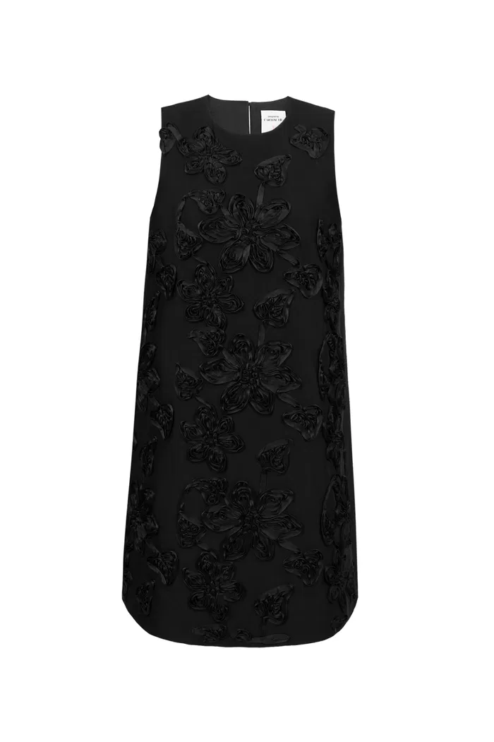 Engrave Embroidered Dress in Silk Wool Blend - Image 10