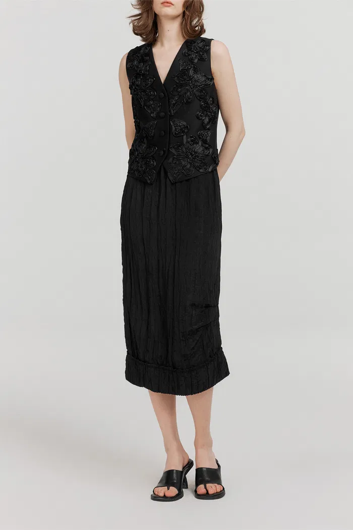 Engrave Silk-Wool Blend Embroidered Vest - Image 3