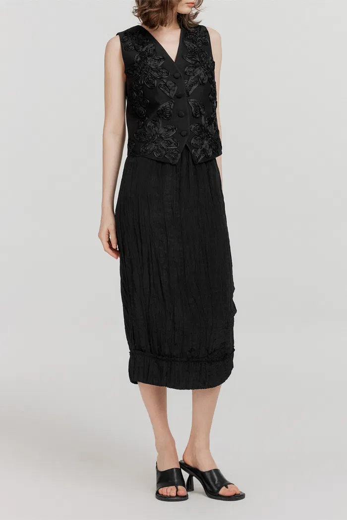 Engrave Silk-Wool Blend Embroidered Vest - Image 4