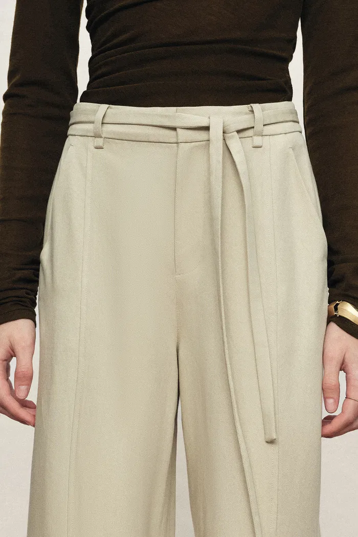 Erica Thin Waist Wide Leg Relaxed Pants in Tencel Linen Blend - Image 4