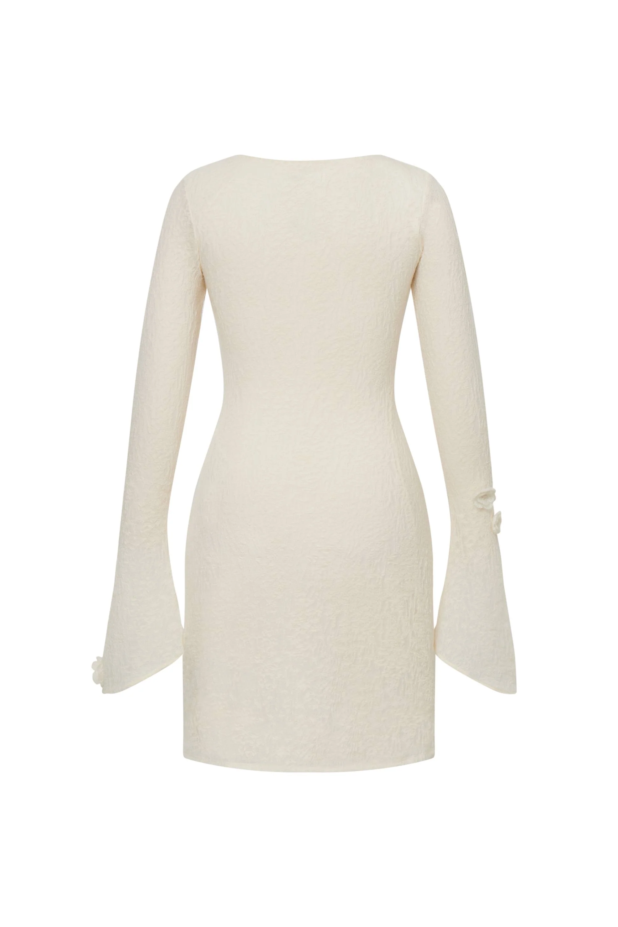 Esme Hand Crocheted Long Sleeved Short Dress in Merino Wool Blend - Image 12