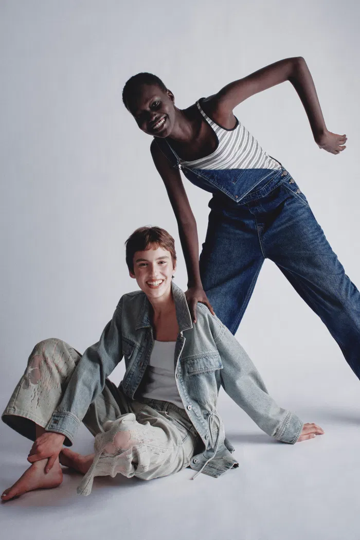 Esme Safari Style Drawstring Jacket in Cotton Denim - Image 3