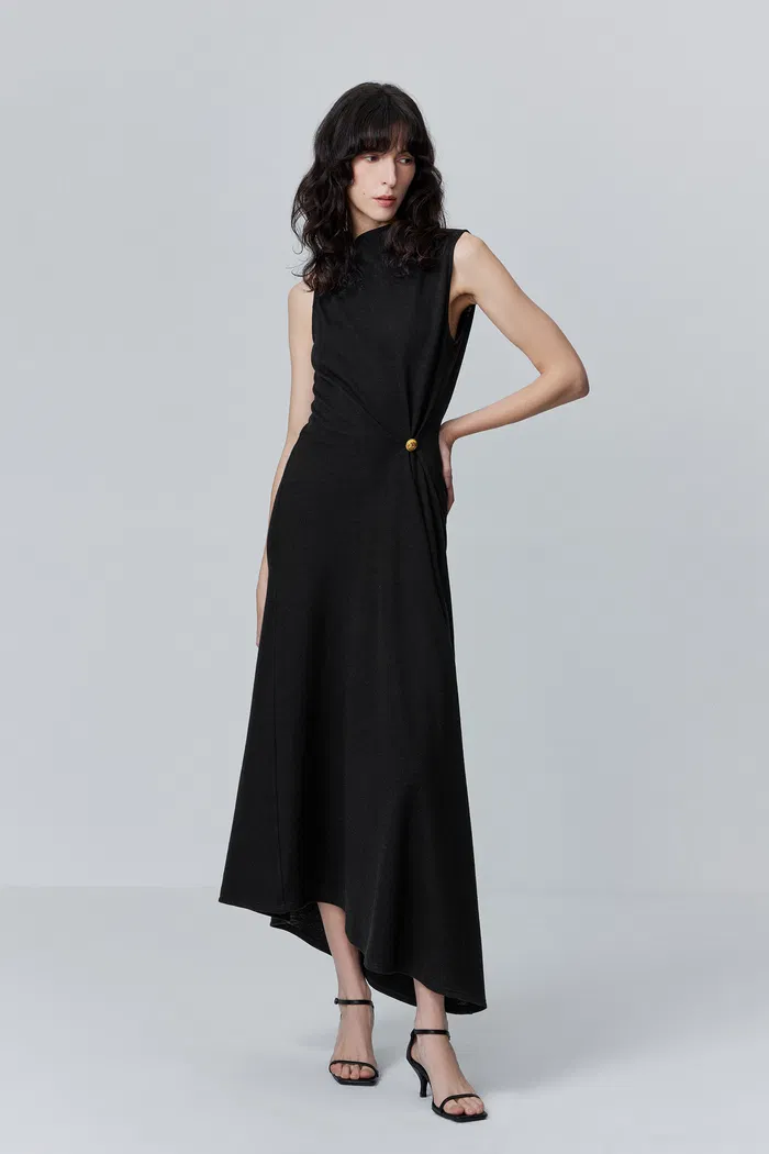 Eunice Pleated Dress in Wool Blend - Image 4
